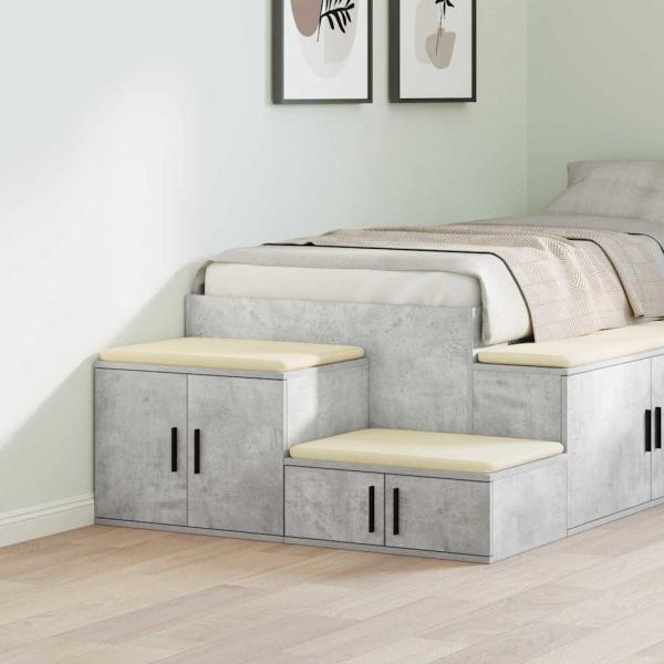 ARDEBO.de - Aufbewahrungsschrank Beton Grau 118x41x40 cm Engineered Wood