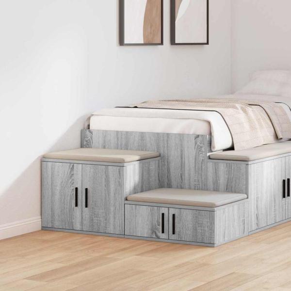 ARDEBO.de - Aufbewahrungsschrank Grau Sonoma 118x41x40 cm Holzwerkstoff
