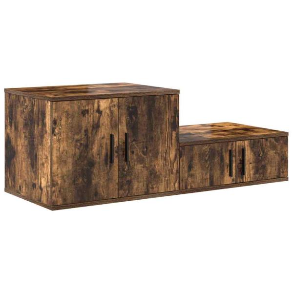 Aufbewahrungsschrank 2 stk. Geräucherte Eiche 103 x 41 x 40 cm