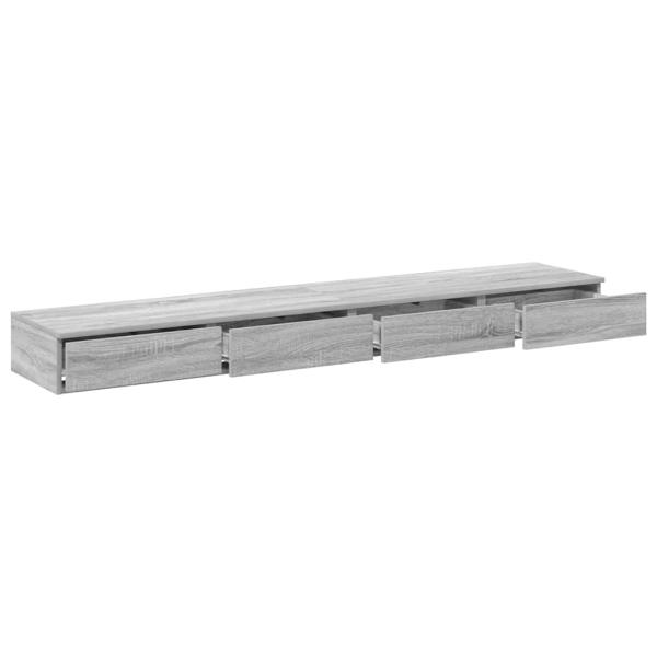 Bett-Schubladen Grau Sonoma 200x36,5x16,5 cm Holzwerkstoff