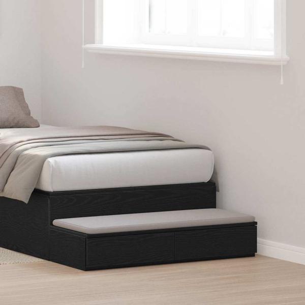 ARDEBO.de - Bett-Schubladen Schwarz 80x36,5x16,5 cm Holzwerkstoff