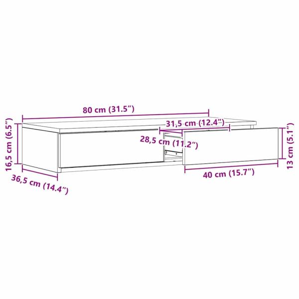 Bett-Schubladen Schwarz 80x36,5x16,5 cm Holzwerkstoff