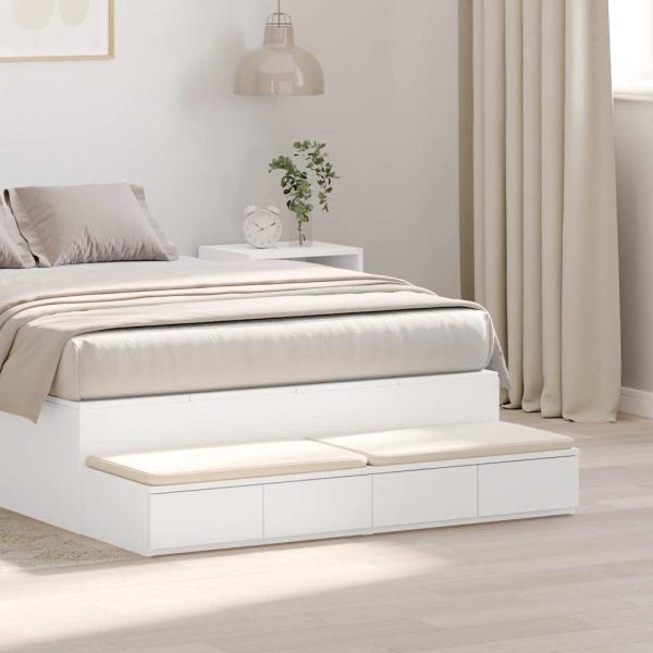 ARDEBO.de - Bett-Schubladen Weiß 120x36,5x16,5 cm Spanplatte