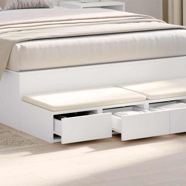 Bett-Schubladen Weiß 120x36,5x16,5 cm Spanplatte