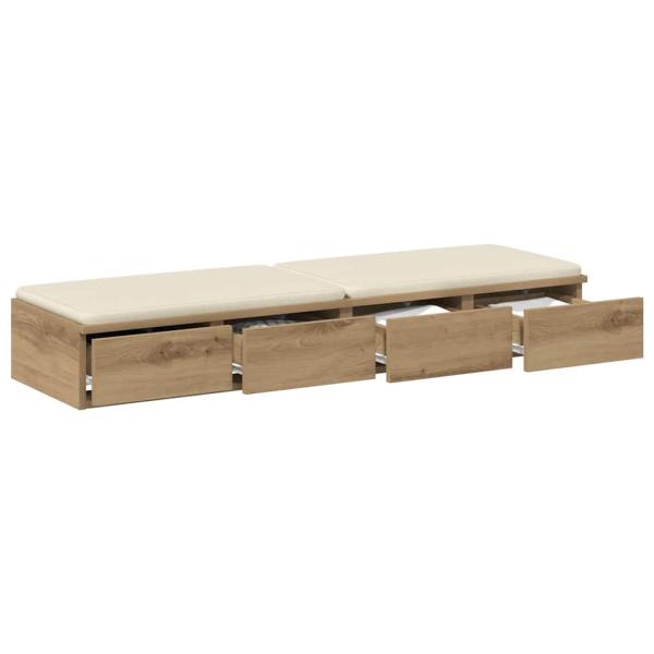 Bett mit Schubladen Artisan Eiche 120x36,5x16,5 cm Holzwerkstoff