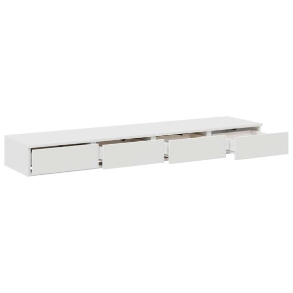 Nachttische Weiß MDF 140 x 36.5 x 16.5 cm Nachttisch Rechteckig