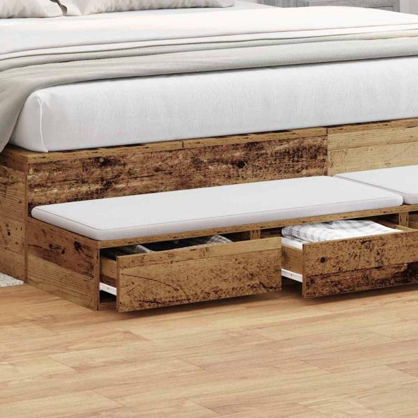 Bett-Schubladen Alteiche 180x36,5x16,5 cm Holzwerkstoff