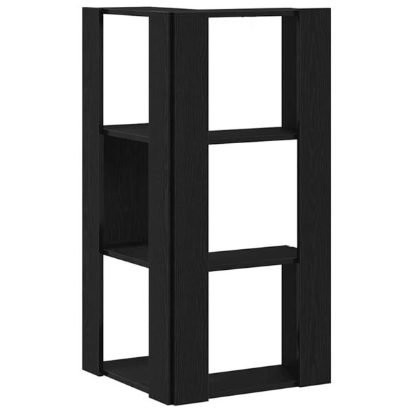 Eck-Bücherregal 3-Tier Schwarz Eiche 50x50x102 cm Ingenieurholz