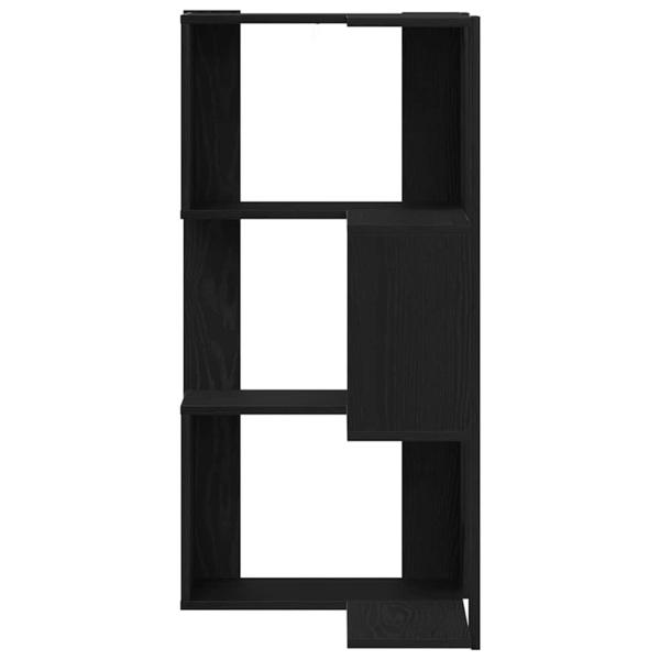 Eck-Bücherregal 3-Tier Schwarz Eiche 50x50x102 cm Ingenieurholz