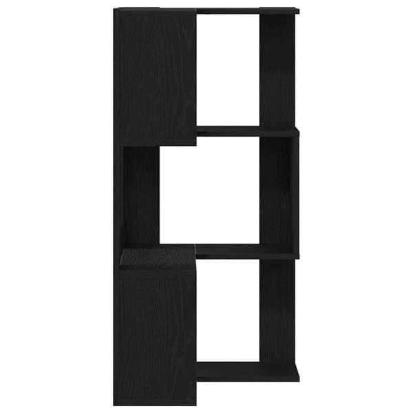 Eck-Bücherregal 3-Tier Schwarz Eiche 50x50x102 cm Ingenieurholz
