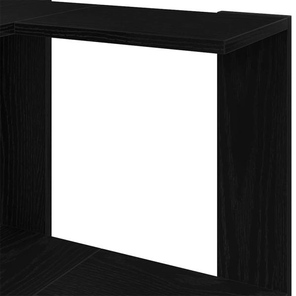 Eck-Bücherregal 3-Tier Schwarz Eiche 50x50x102 cm Ingenieurholz