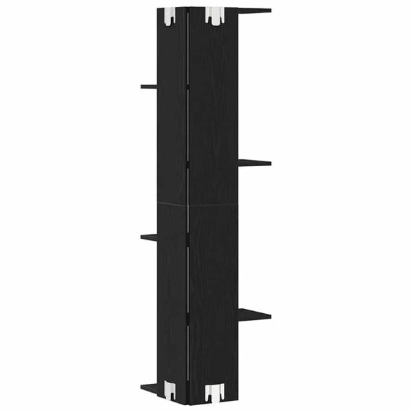 Wand-Eckregal Schwarz Eiche 36,5x36,5x140 cm Werkstoff