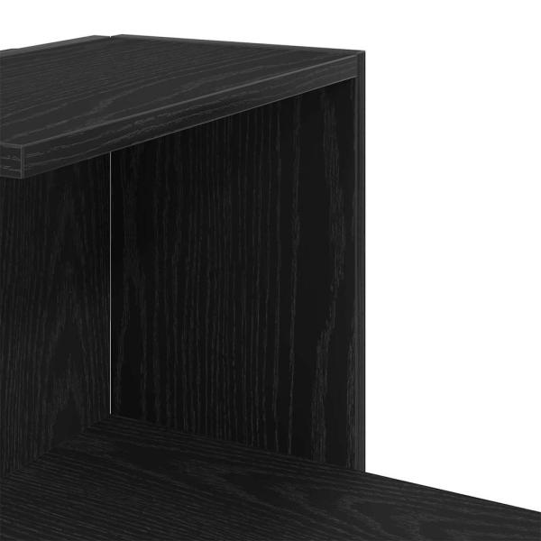 Wand-Eckregal Schwarz Eiche 36,5x36,5x140 cm Werkstoff