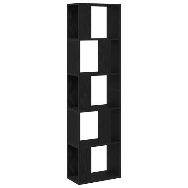 Bücherregal 5-stöckig Schwarz Eiche 45x23,5x162,5 cm Holzwerkstoff