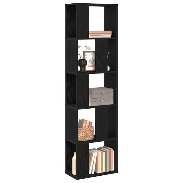 Bücherregal 5-stöckig Schwarz Eiche 45x23,5x162,5 cm Holzwerkstoff