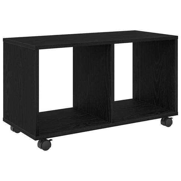 Beistelltisch mit Rollen Schwarz Eiche 72x33x42,5 cm Spanplatte