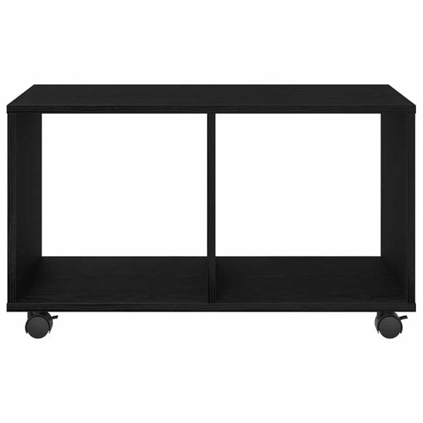 Beistelltisch mit Rollen Schwarz Eiche 72x33x42,5 cm Spanplatte