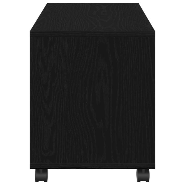 Beistelltisch mit Rollen Schwarz Eiche 72x33x42,5 cm Spanplatte