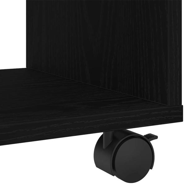 Beistelltisch mit Rollen Schwarz Eiche 72x33x42,5 cm Spanplatte