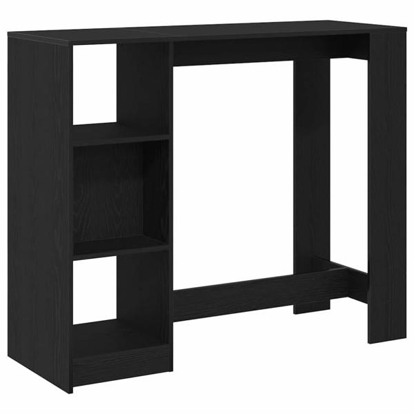 Bartisch mit Regal Schwarz Eiche 102,5x46x103,5 cm Hergestelltes Holz