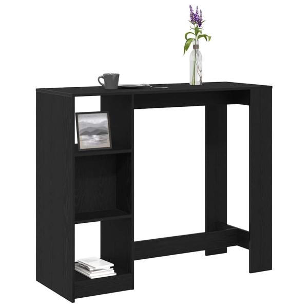 Bartisch mit Regal Schwarz Eiche 102,5x46x103,5 cm Hergestelltes Holz