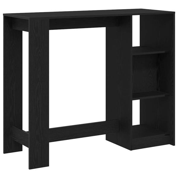Bartisch mit Regal Schwarz Eiche 102,5x46x103,5 cm Hergestelltes Holz