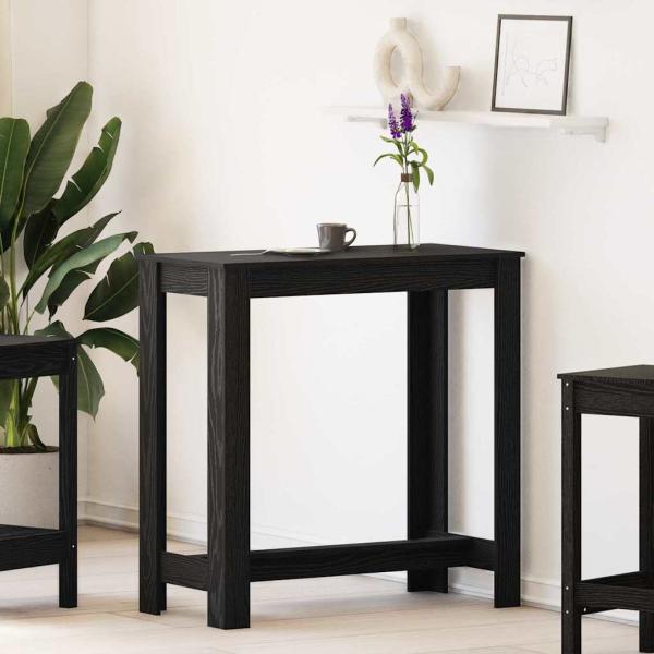 Bartisch aus schwarzem Eichenholz 102x50x103,5 cm aus Ingenieurholz
