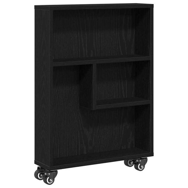 Schmaler Aufbewahrungstrolley Schwarze Eiche 48x13x68 cm Holzwerkstoff