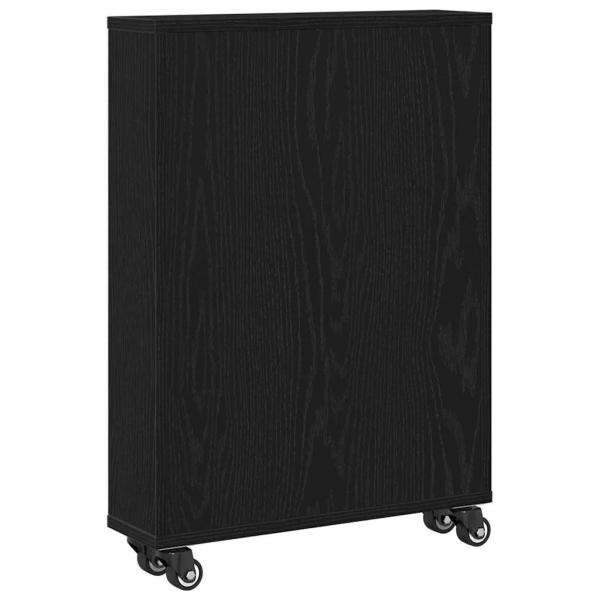 Schmaler Aufbewahrungstrolley Schwarze Eiche 48x13x68 cm Holzwerkstoff