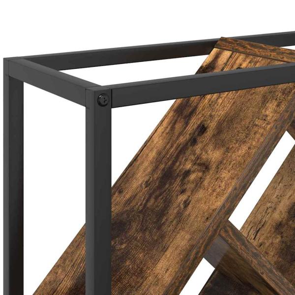 Weinregale Geräucherte Eiche Metallrahmen und Holzböden Mittel