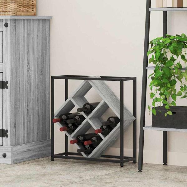 ARDEBO.de - Weinregale Graues Sonoma Spanplatte Klein Rechteckig Modern