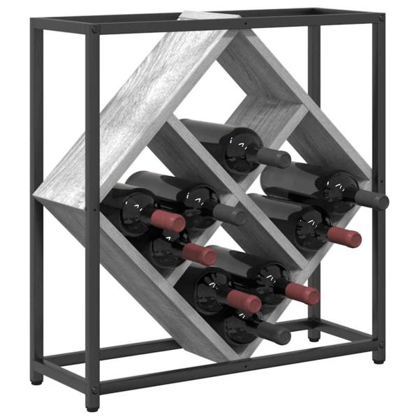 Weinregale Graues Sonoma Spanplatte Klein Rechteckig Modern