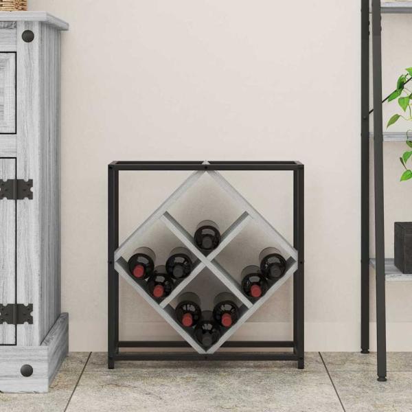 Weinregale Graues Sonoma Spanplatte Klein Rechteckig Modern