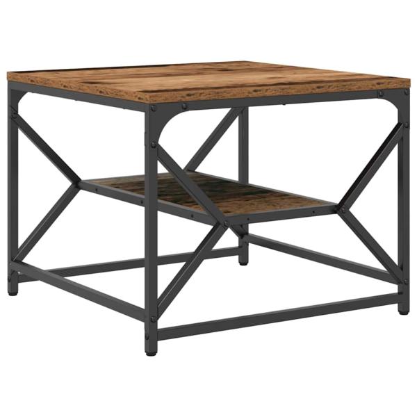 Couchtisch mit Regal aus altem Holz 51x50x40 cm