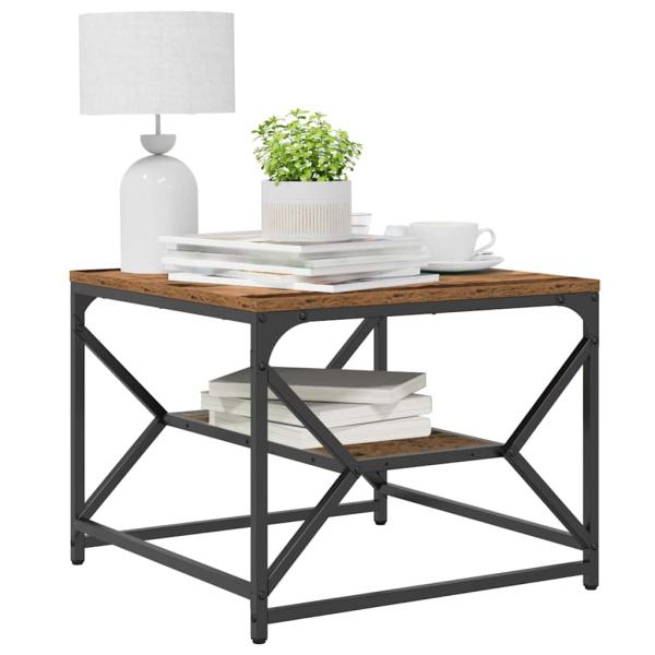 Couchtisch mit Regal aus altem Holz 51x50x40 cm