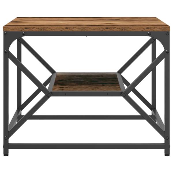 Couchtisch mit Regal aus altem Holz 51x50x40 cm