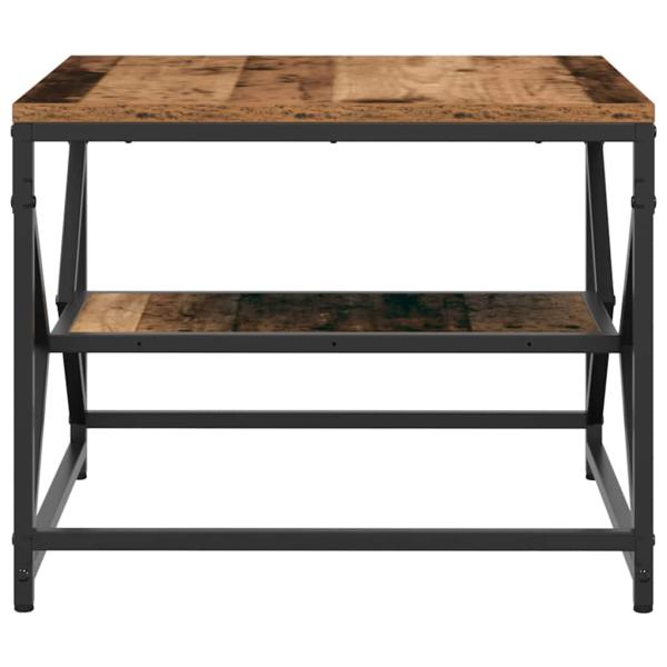 Couchtisch mit Regal aus altem Holz 51x50x40 cm