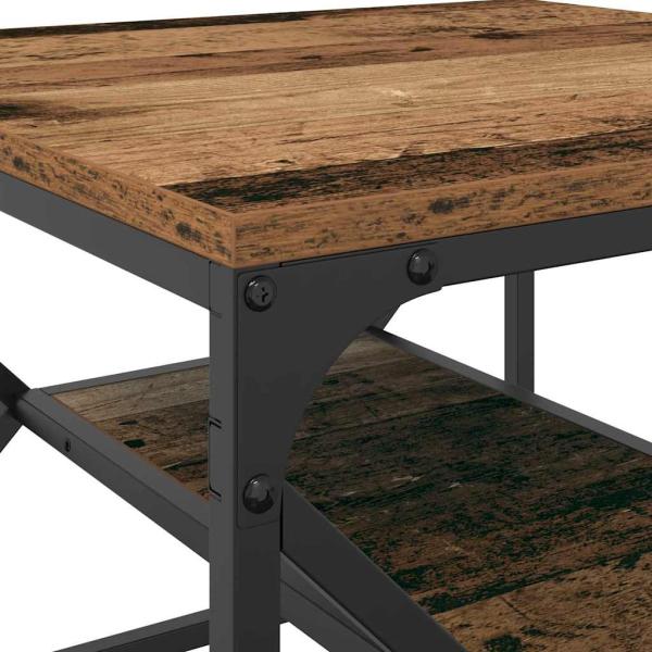 Couchtisch mit Regal aus altem Holz 51x50x40 cm