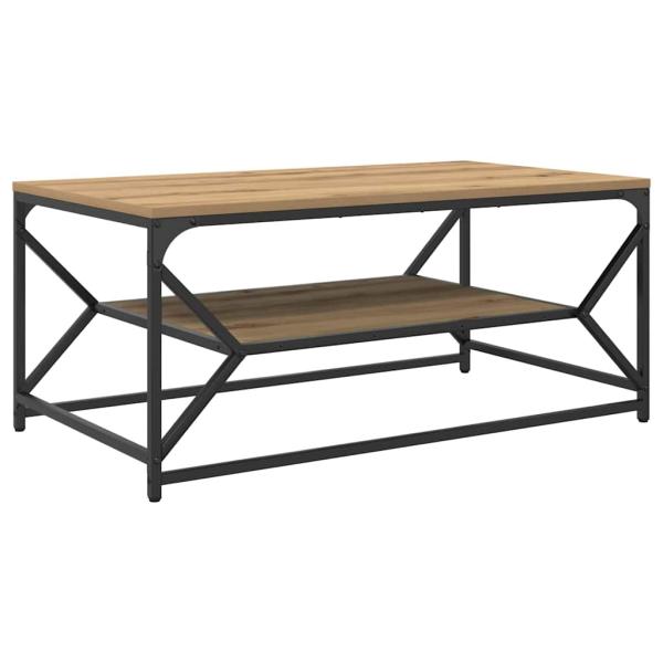 Couchtisch mit Regal aus Artisan-Eiche, 90x50x40 cm, Holzwerkstoff
