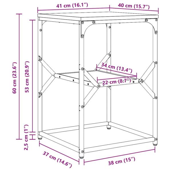 Beistelltisch Sonoma Eiche 41x40x60 cm aus Holzwerkstoff