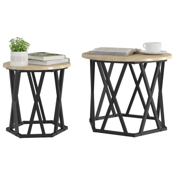 Nesting Beistelltische 2 Stk. Sonoma Eiche, Engineered Wood