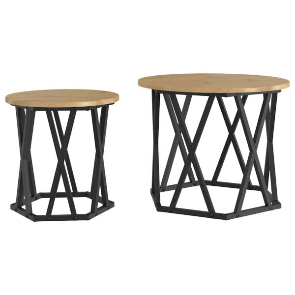 Nesting Beistelltische 2er Set Artisan Eiche Holzwerkstoff