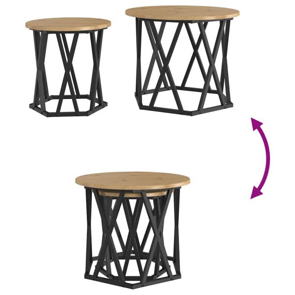 Nesting Beistelltische 2er Set Artisan Eiche Holzwerkstoff