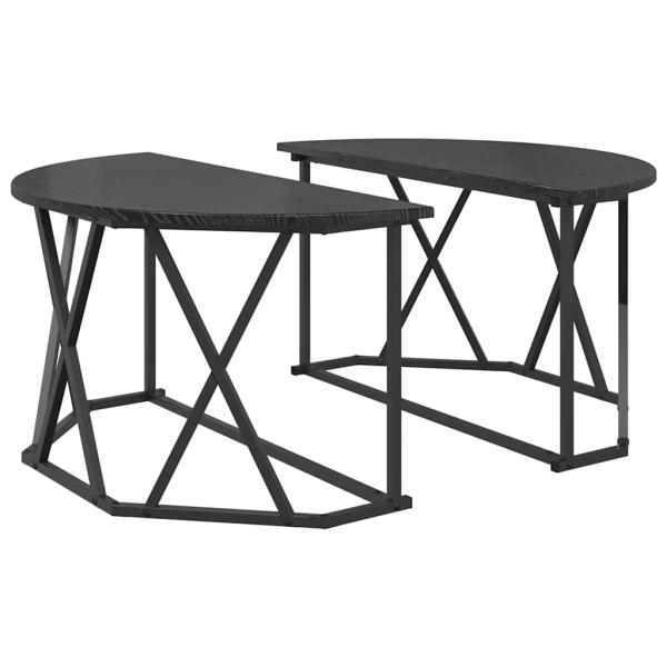 Couchtisch Schwarz Eiche 80x80x42 cm Holzwerkstoff
