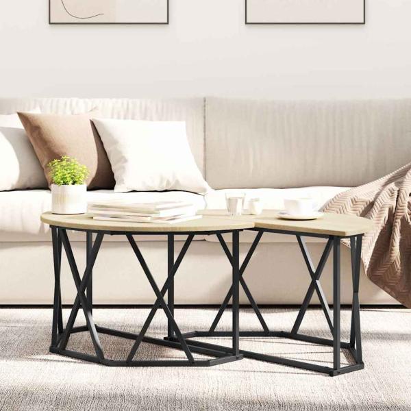 Couchtisch Sonoma Eiche 80x80x42 cm aus Holz