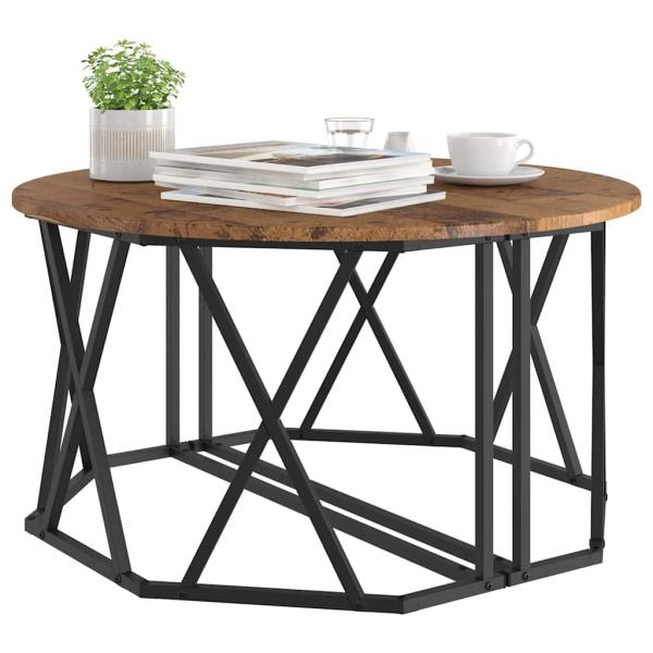 Couchtisch aus altem Holz 80x80x42 cm aus Holzwerkstoff