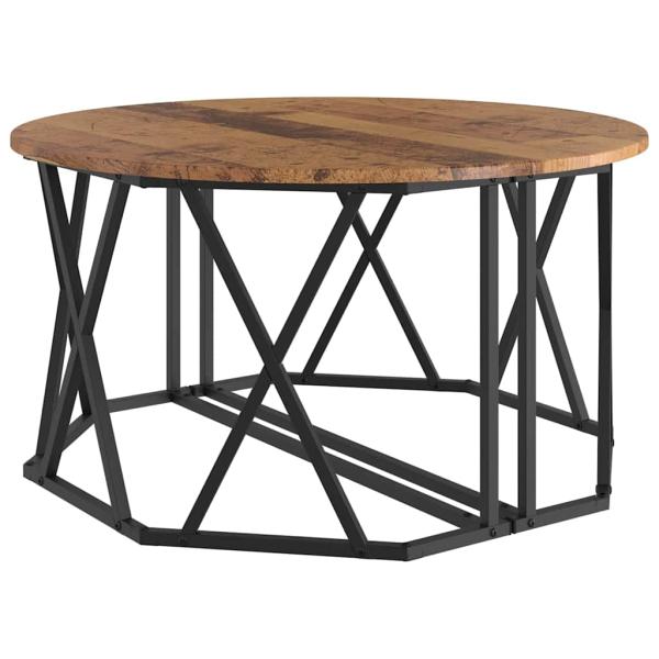 Couchtisch aus altem Holz 80x80x42 cm aus Holzwerkstoff