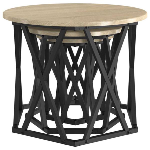 Nesting Beistelltische 3 Stück Sonoma Eichenholz Ingenieurholz