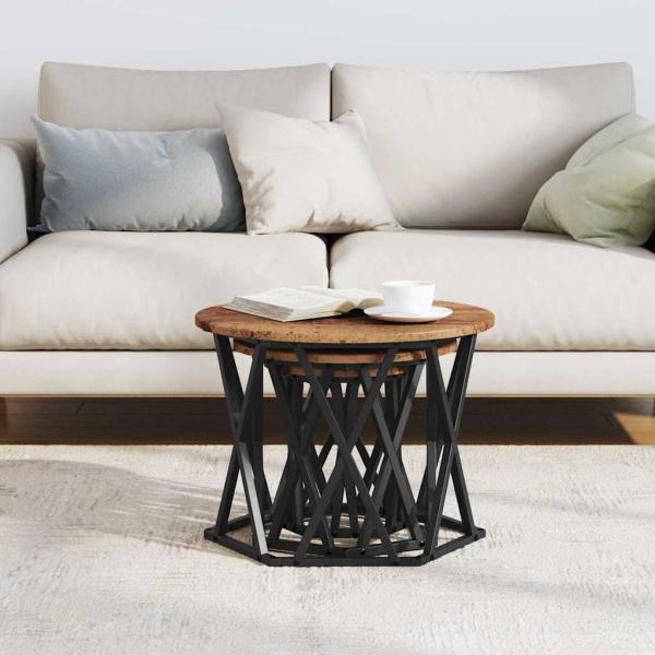 Nesting Beistelltische 3er Set aus alten Holzwerkstoffen