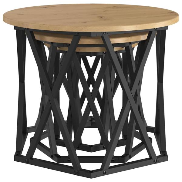 Nesting Side Tables 3 Stück Artisan Eiche Holzwerkstoff